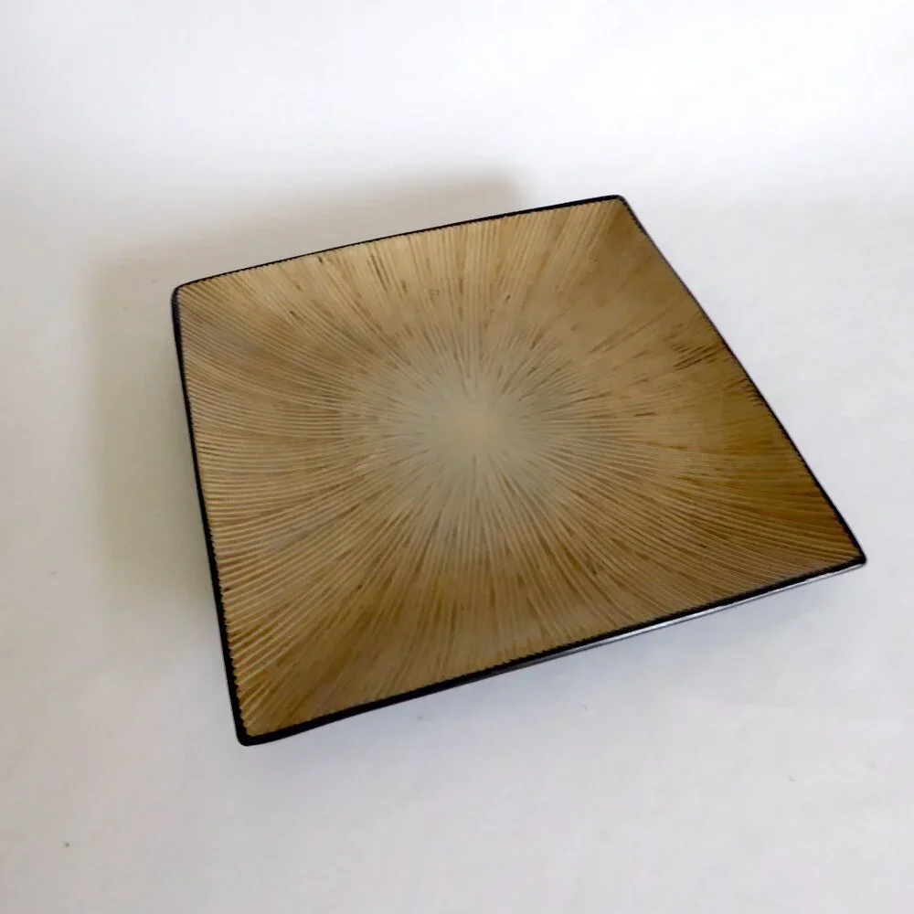 NEW VINTAGE 11.25” Z GALLERIE BRAND SQUARE STONEWARE PLATE PLATTER DISH